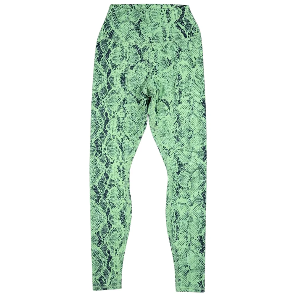 Alo Yoga High-Waist Vapor Leggings Womens S Neon Lime Green Snakeskin 28